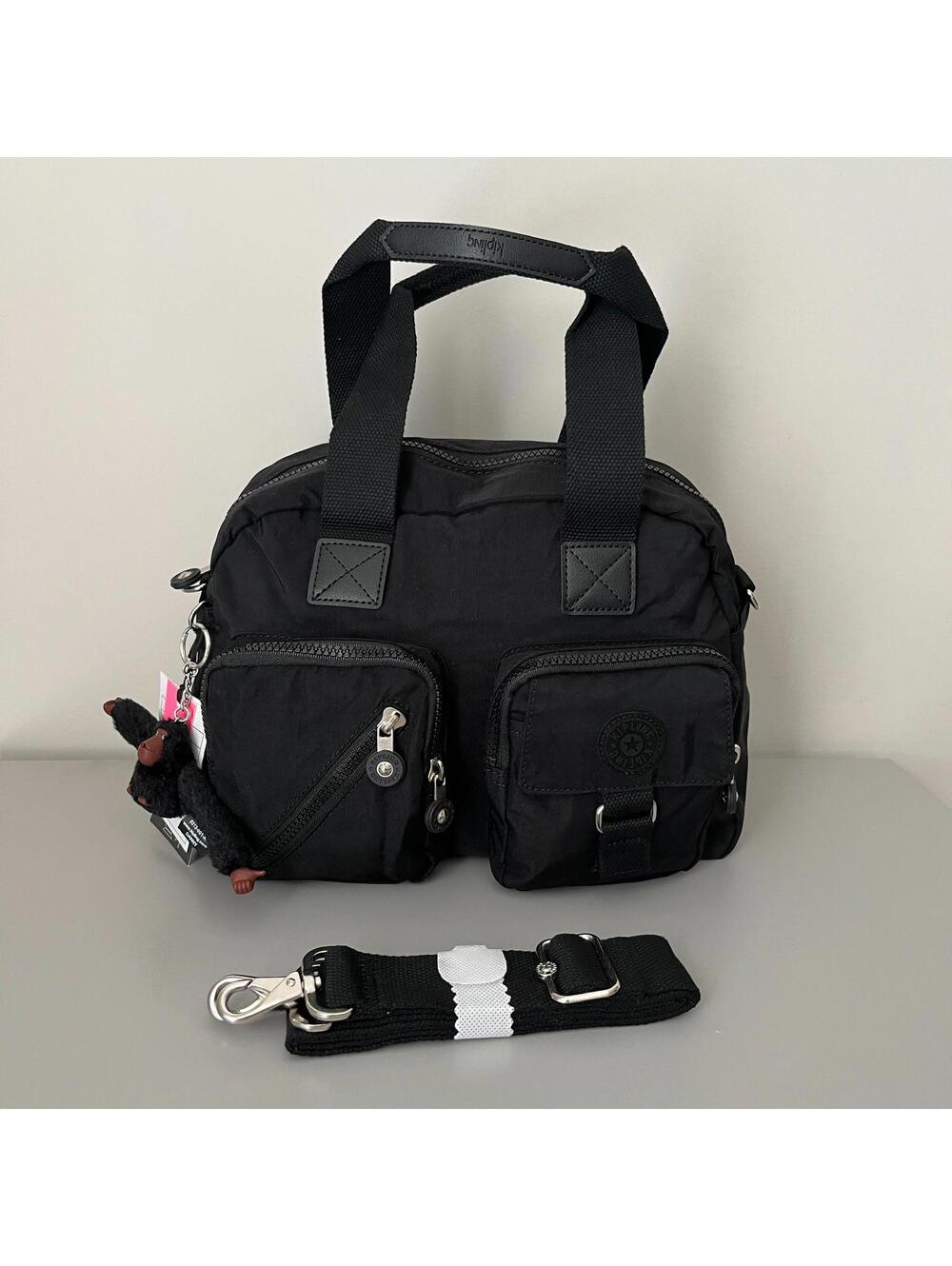Kipling Black Defea Nylon Medium Convertible Shoulder Bag NWT